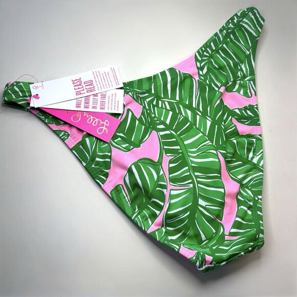 Lilly Pulitzer Swim Suit Pico Bikini Bottom High Cut SZ 12 Lets Go Bananas New - Picture 2 of 7
